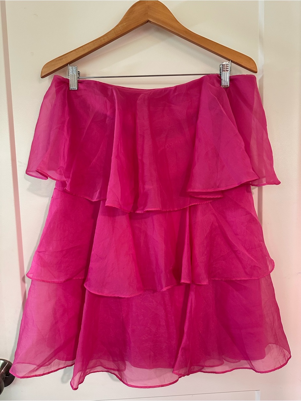 Abercrombie & Fitch Hot Pink Tiered Ruffle Mini Dress